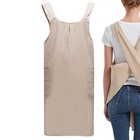 1x Cross Back Apron For Women With Pockets Japanese Style Kitchen Apron Smock