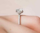 Round Cut 2 40ct Hidden Halo Lab Grown cvd Diamond Women s Ring 14k White Gold