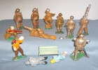 Lot1 great Group Of Soldiers  figures  Cast Grey Iron  Vintage   Barclay  Manoil