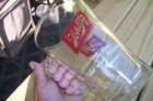 Vtg   Heavy Glass Schlitz Beer Pitcher  made Milwaukee Famous  Retro Barware