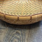 Vtg Bamboo Woven Wicker Round Snack Decor Baskets Bowl 14  Round  4  Tall Rattan