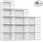 12 36 Pack Xl Clear Drop Side Shoe Boxes Stackable Sneaker Storage Display Case