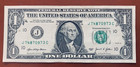 Error Over Inking On The  8  Federal Reserve Note One Dollar Bill J74870973c