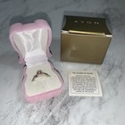 Vintage Avon Sterling Silver Kids Pink Crystal Ring Size 3 Pink Fuzzy Bear 925