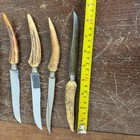 Anton Wingen Jr  Rostfrei Germany Set Of 5 Kitchen Knives Stag Antler Handle