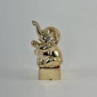 Rare Figural Elephant Lipstick Case Vintage Gold Tone Vanity Collectible