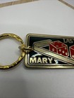 Vintage Las Vegas Key Chain - Enamel - Dice - Personalized  mary  Gold Tone