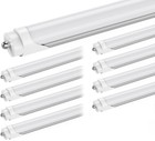 16 Pack T8 8ft Led Tube Lights Bulbs Fa8 Single Pin 45w 5400lm 6000k Daylight