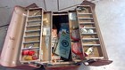 Vintage Simonsen Cantilever Red Metal Tackle Tool Box And Contents 