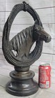 Beautiful Pure Bronze Mounted Horse Statue Bust Sculpture Art Deco Figurine Lrge