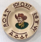 Westward Ho Rodeo Pattern By Wallace Ashtray Cowboy Yellow Bandanna Green Shirt