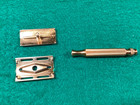 Vintage Gillette Gold Tech Ball End Double Edge Safety Razor   With Case  Blades