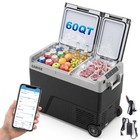 60qt 58l Portable Fridge Freezer Cooling Car Refrigerator Dual Zone app Controt
