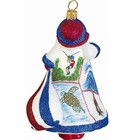 Glitterazzi Costa Rica Santa Polish Glass Christmas Tree Ornament Decoration New