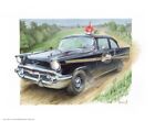 Signed 1957 Chevy Kentucky State Police Car Poster Print Wall Art 11x14 Unframed