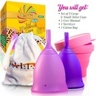 Talisi Feminine Menstrual Cup Small Large Period Set   Silicone Sterilizer Copa
