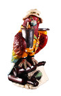 Parrot Butler Small Resin Statue Restaurant Bar Display Hawaiian Shirt Drinking