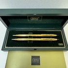 Cross 10k Gold Filled Ballpoint Pen   Pencil Set With Hard Case