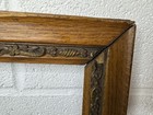 Antique Victorian Oak Wood Picture Frame Floral Scroll Inlay 19x23 Fits 16x20