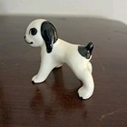 Htf Early Vintage Hagen Renaker Adult Standing Mutt Dog  Black   White
