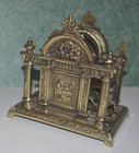 Antique  vintage Ornate Solid Brass Desk Letter Organizer napkin Holder