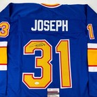 Autographed signed Curtis Joseph St  Louis Blue Hockey Jersey Jsa Coa