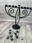 Judaica - Wave-style Hanukkah Menorah  Handmade  9 Iron Cups
