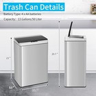 13 Gallon Kitchen Trash Can Automatic Touch Free Stainless Steel Garbage Can