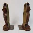 Vintage Owl Bookends Cast Iron Brown 7  Door Stops Solid Detailed Set Of 2