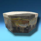Vintage Y2k Signed Raku Pottery Lidded Box Modernist Studio Art One Of A Kind
