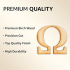 2 Pack Official Greek Wooden Letters For Crafts  Omega - 1  Classic Font Single