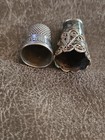 Antique Vintage Sterling Silver Thimble Lot Of 2