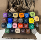 Copic Sketch Alcohol Markers Lot Of 26 Dual Tip Assorted Colors Art Pen Set