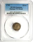 1795 Flowing Hair Half Dime H10c - Certified Pcgs Vg Details - Rare Date Coin 