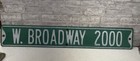 Vintage Embossed Heavy Steel Street Sign W  Broadway St 36   x6    Authentic Road