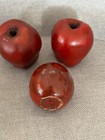 Set Of 3 Pieces Realistic Artificial Faux Fruit Fake Red Apples Lot Weighted