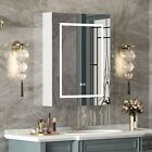 Led Medicine Cabinet Lighted Defogger Bathroom Wall Mount Mirror Cabinet Storage