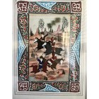 Vintage Persian Miniature Painting Khatam Marquetry Frame Horse Riders Art 9x7