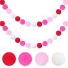  Valentine s Day Pompom Garland - 2 Packs Pink And Red Pom Pom Pink White Red