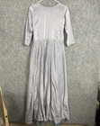 Maxi Cat Embroidery Dress Womens Size M Gray Lined Whimsy