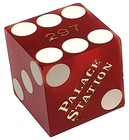 Genuine Palace Station Las Vegas Casino 19mm Craps Dice Red Frosted Matching  s