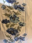 Vintage Khaki And Blue Floral Table Cloth 54x48
