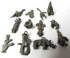Vtg 12 Miniature Cracker Jack Charm Silver Tone Metal Approximately  1  Tall 