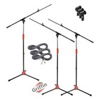 Griffin Microphone Stand 3-pack Boom Arm Holder Xlr Cable Mic Clip Stage Studio