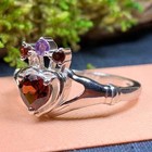 Garnet Claddagh Ring Irish Ireland Promise Engagement Ladies Ring 925