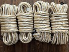 4 Pack White Gold 1 2 Inch 15ft Double Braid Nylon Boat Dock Line Mooring Rope