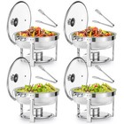 1 2 4pack Round Chafing Dish Buffet Sets Stainless Steel Bain Marie Food Warmer