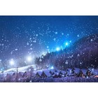 Leowefowa 10x8ft Christmas Backdrop Rustic Village Night View Forest Trees Sn   