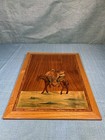 Vintage 1960 s Italian Marquetry Inlaid Wood Wall Plaques Pair Italian Folk Art
