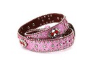 Glisten Unisex Kids Belt Pink Rhinestone Western For Pants Size 25 Flashy Shiny